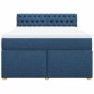 vidaXL Boxspringbett mit Matratze Blau 160x200 cm Stoff vidaXL Boxspringbett mit Matratze Blau 160x200 cm Stoff
