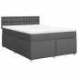 vidaXL Boxspringbett mit Matratze Dunkelgrau 160x200 cm Stoff vidaXL Boxspringbett mit Matratze Dunkelgrau 160x200 cm Stoff
