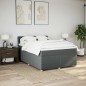 vidaXL Boxspringbett mit Matratze Dunkelgrau 160x200 cm Stoff vidaXL Boxspringbett mit Matratze Dunkelgrau 160x200 cm Stoff