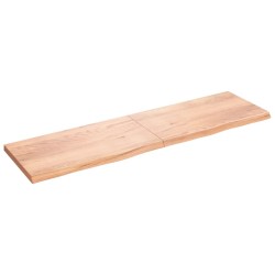 Tischplatte Hellbraun 220x60x6 cm Massivholz Eiche Behandelt