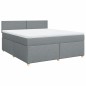 vidaXL Boxspringbett mit Matratze Hellgrau 180x200 cm Stoff vidaXL Boxspringbett mit Matratze Hellgrau 180x200 cm Stoff