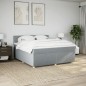 vidaXL Boxspringbett mit Matratze Hellgrau 180x200 cm Stoff vidaXL Boxspringbett mit Matratze Hellgrau 180x200 cm Stoff