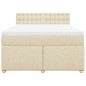 vidaXL Boxspringbett mit Matratze Creme 160x200 cm Stoff vidaXL Boxspringbett mit Matratze Creme 160x200 cm Stoff