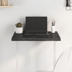 Tischplatte Dunkelgrau 60x40x4 cm Massivholz Eiche Behandelt
