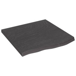 vidaXL Tischplatte Dunkelbraun 60x60x(2-4)cm Massivholz Eiche