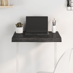 Tischplatte Dunkelgrau 60x40x6 cm Massivholz Eiche Behandelt