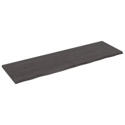 Tischplatte Dunkelgrau 200x60x4 cm Massivholz Eiche Behandelt