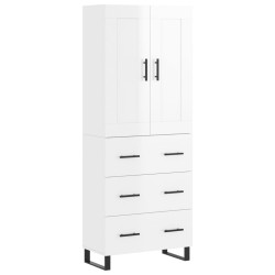 Highboard Hochglanz-Weiß 69,5x34x180 cm Holzwerkstoff