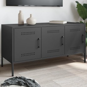 vidaXL TV-Schrank Schwarz 100,5x39x50,5 cm Stahl