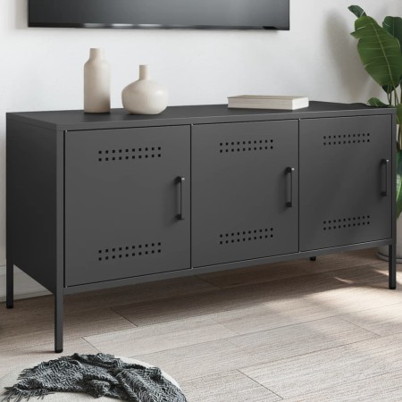vidaXL TV-Schrank Schwarz 100,5x39x50,5 cm Stahl