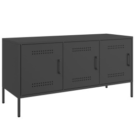 vidaXL TV-Schrank Schwarz 100,5x39x50,5 cm Stahl
