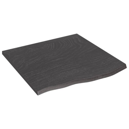 vidaXL Tischplatte Dunkelbraun 60x60x2 cm Massivholz Eiche Behandelt