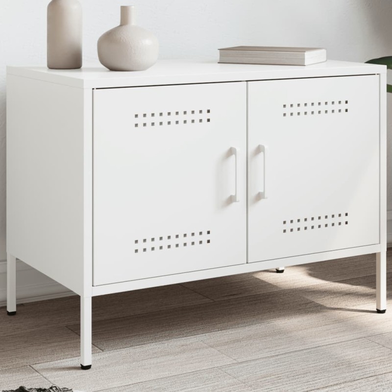 vidaXL TV-Schrank Weiß 68x39x50,5 cm Stahl vidaXL TV-Schrank Weiß 68x39x50,5 cm Stahl
