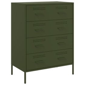 vidaXL Sideboard Olivgrün 68x39x89 cm Stahl