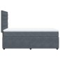 vidaXL Boxspringbett mit Matratze Dunkelgrau 100x200 cm Samt vidaXL Boxspringbett mit Matratze Dunkelgrau 100x200 cm Samt