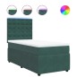 vidaXL Boxspringbett mit Matratze Dunkelgrün 100x200 cm Samt vidaXL Boxspringbett mit Matratze Dunkelgrün 100x200 cm Samt