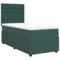 vidaXL Boxspringbett mit Matratze Dunkelgrün 100x200 cm Samt vidaXL Boxspringbett mit Matratze Dunkelgrün 100x200 cm Samt
