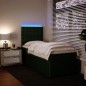 vidaXL Boxspringbett mit Matratze Dunkelgrün 100x200 cm Samt vidaXL Boxspringbett mit Matratze Dunkelgrün 100x200 cm Samt