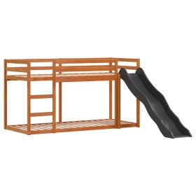 vidaXL Etagenbett mit Rutsche & Leiter Wachsbraun 75x190cm Kiefernholz