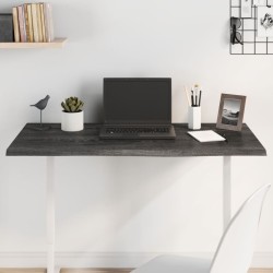 Tischplatte Dunkelgrau 100x60x2 cm Massivholz Eiche Behandelt