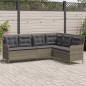 vidaXL Gartensofa in L-Form mit Kissen Grau Poly Rattan vidaXL Gartensofa in L-Form mit Kissen Grau Poly Rattan