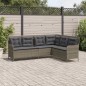 vidaXL Gartensofa in L-Form mit Kissen Grau Poly Rattan vidaXL Gartensofa in L-Form mit Kissen Grau Poly Rattan