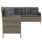 vidaXL Gartensofa in L-Form mit Kissen Grau Poly Rattan vidaXL Gartensofa in L-Form mit Kissen Grau Poly Rattan