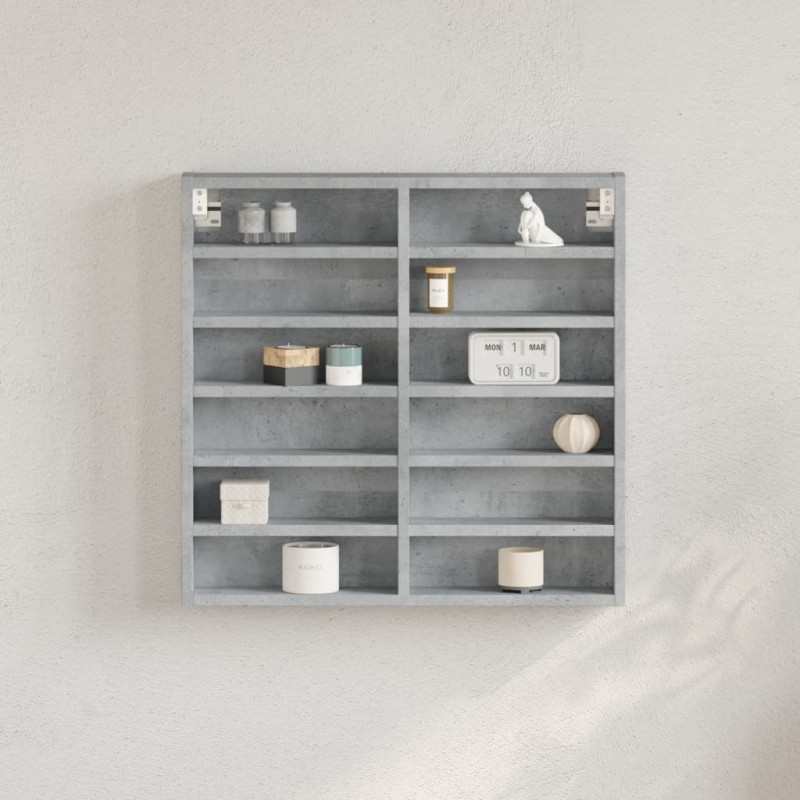 vidaXL Vitrinenschrank Betongrau 60x8,5x58 cm Holzwerkstoff vidaXL Vitrinenschrank Betongrau 60x8,5x58 cm Holzwerkstoff