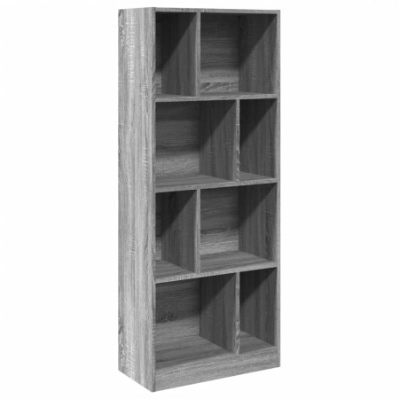 vidaXL Bücherregal Grau Sonoma 57x28,5x141 cm Holzwerkstoff