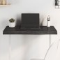 Tischplatte Dunkelgrau 80x40x6 cm Massivholz Eiche Behandelt Tischplatte Dunkelgrau 80x40x6 cm Massivholz Eiche Behandelt