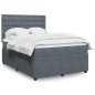 vidaXL Boxspringbett mit Matratze Dunkelgrau 140x200 cm Samt vidaXL Boxspringbett mit Matratze Dunkelgrau 140x200 cm Samt