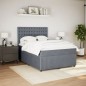 vidaXL Boxspringbett mit Matratze Dunkelgrau 140x200 cm Samt vidaXL Boxspringbett mit Matratze Dunkelgrau 140x200 cm Samt