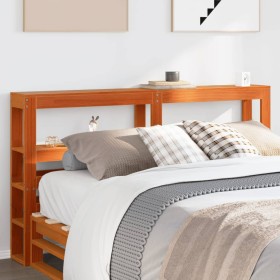 vidaXL Kopfteil mit Ablagen Wachsbraun 140 cm Massivholz Kiefer