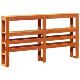 vidaXL Kopfteil mit Ablagen Wachsbraun 140 cm Massivholz Kiefer