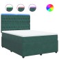 vidaXL Boxspringbett mit Matratze Dunkelgrün 140x200 cm Samt vidaXL Boxspringbett mit Matratze Dunkelgrün 140x200 cm Samt
