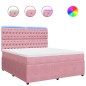 vidaXL Boxspringbett mit Matratze Rosa 180x200 cm Samt vidaXL Boxspringbett mit Matratze Rosa 180x200 cm Samt