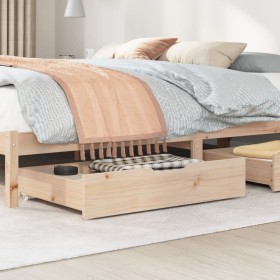 vidaXL Bettschubladen mit Rollen 2 Stk. 80x55x16 cm Massivholz Kiefer