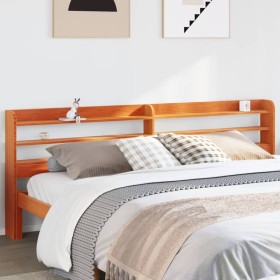 vidaXL Kopfteil mit Ablagen Wachsbraun 180 cm Massivholz Kiefer