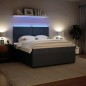 vidaXL Boxspringbett mit Matratze Dunkelgrau 180x200 cm Samt