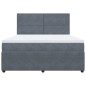 vidaXL Boxspringbett mit Matratze Dunkelgrau 180x200 cm Samt