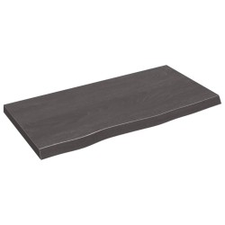 Tischplatte Dunkelgrau 80x40x4 cm Massivholz Eiche Behandelt