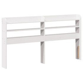 vidaXL Kopfteil mit Ablagen Weiß 120 cm Massivholz Kiefer