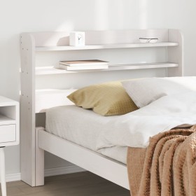 vidaXL Kopfteil mit Ablagen Weiß 100 cm Massivholz Kiefer