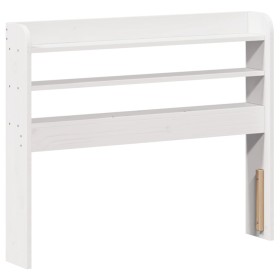 vidaXL Kopfteil mit Ablagen Weiß 100 cm Massivholz Kiefer
