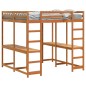 vidaXL Hochbett mit Schreibtisch & Leiter Braun 140x200 cm Kiefernholz vidaXL Hochbett mit Schreibtisch & Leiter Braun 140x200 cm Kiefernholz