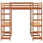 vidaXL Hochbett mit Schreibtisch & Leiter Braun 140x200 cm Kiefernholz vidaXL Hochbett mit Schreibtisch & Leiter Braun 140x200 cm Kiefernholz