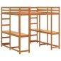 vidaXL Hochbett mit Schreibtisch & Leiter Braun 140x200 cm Kiefernholz vidaXL Hochbett mit Schreibtisch & Leiter Braun 140x200 cm Kiefernholz