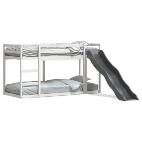 vidaXL Etagenbett mit Rutsche & Leiter Weiß 90x190cm Massivholz Kiefer