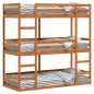 vidaXL Dreifach-Etagenbett Wachsbraun 90x190 cm Massivholz Kiefer vidaXL Dreifach-Etagenbett Wachsbraun 90x190 cm Massivholz Kiefer