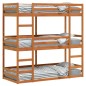 vidaXL Dreifach-Etagenbett Wachsbraun 90x190 cm Massivholz Kiefer vidaXL Dreifach-Etagenbett Wachsbraun 90x190 cm Massivholz Kiefer